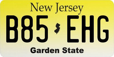 NJ license plate B85EHG