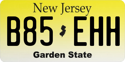NJ license plate B85EHH