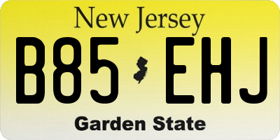 NJ license plate B85EHJ