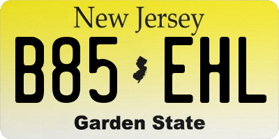 NJ license plate B85EHL