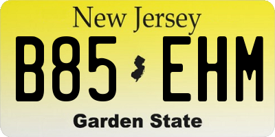 NJ license plate B85EHM