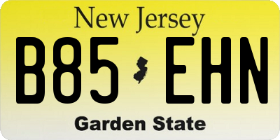 NJ license plate B85EHN