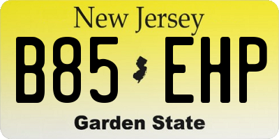 NJ license plate B85EHP