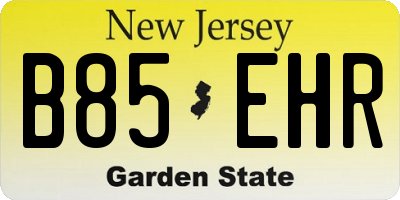 NJ license plate B85EHR