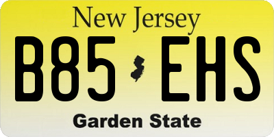 NJ license plate B85EHS