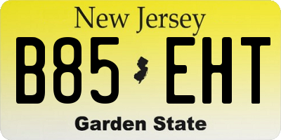 NJ license plate B85EHT