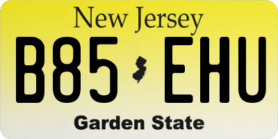 NJ license plate B85EHU