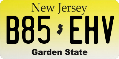 NJ license plate B85EHV