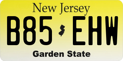 NJ license plate B85EHW