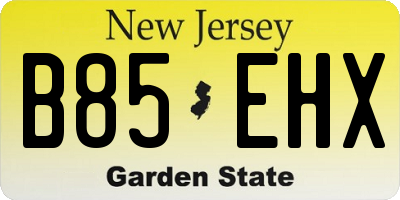 NJ license plate B85EHX