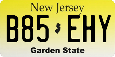 NJ license plate B85EHY