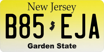 NJ license plate B85EJA