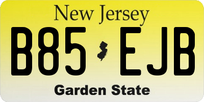 NJ license plate B85EJB