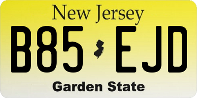 NJ license plate B85EJD