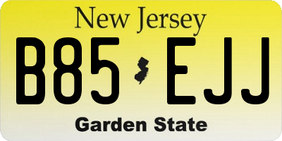 NJ license plate B85EJJ