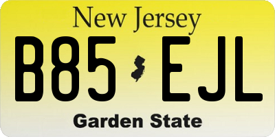 NJ license plate B85EJL