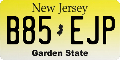 NJ license plate B85EJP