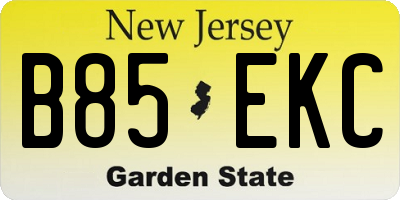 NJ license plate B85EKC