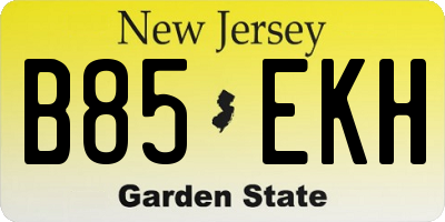 NJ license plate B85EKH