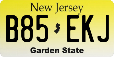 NJ license plate B85EKJ