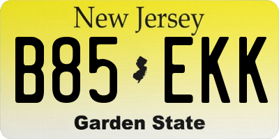 NJ license plate B85EKK