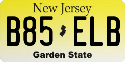 NJ license plate B85ELB