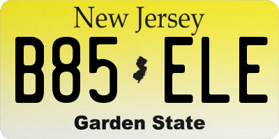 NJ license plate B85ELE