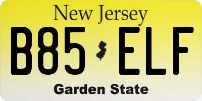 NJ license plate B85ELF