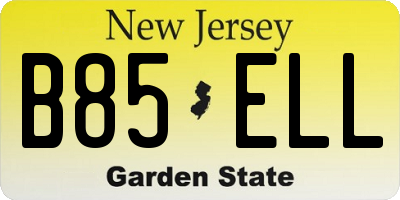 NJ license plate B85ELL