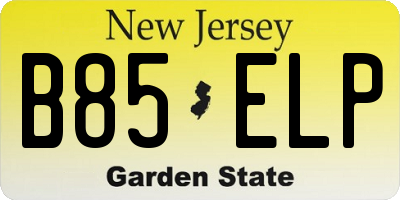 NJ license plate B85ELP