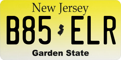NJ license plate B85ELR