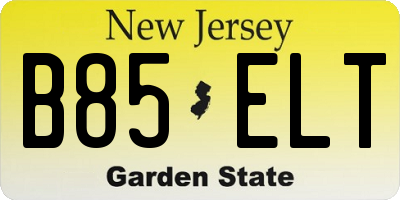 NJ license plate B85ELT