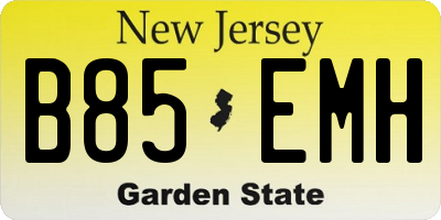 NJ license plate B85EMH