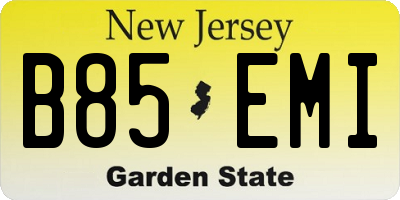 NJ license plate B85EMI