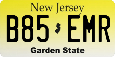 NJ license plate B85EMR