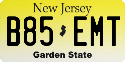 NJ license plate B85EMT