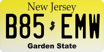 NJ license plate B85EMW