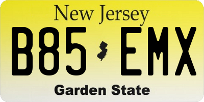 NJ license plate B85EMX