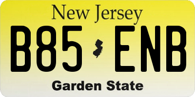 NJ license plate B85ENB