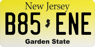 NJ license plate B85ENE