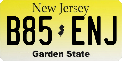 NJ license plate B85ENJ