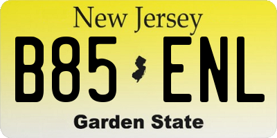 NJ license plate B85ENL