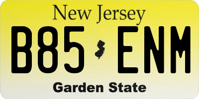NJ license plate B85ENM