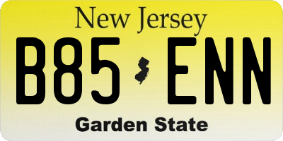NJ license plate B85ENN