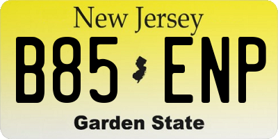 NJ license plate B85ENP
