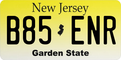 NJ license plate B85ENR