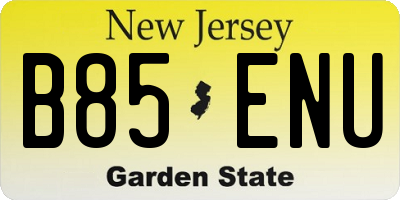 NJ license plate B85ENU