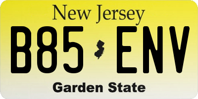 NJ license plate B85ENV