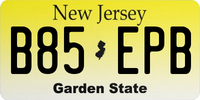 NJ license plate B85EPB