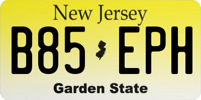 NJ license plate B85EPH